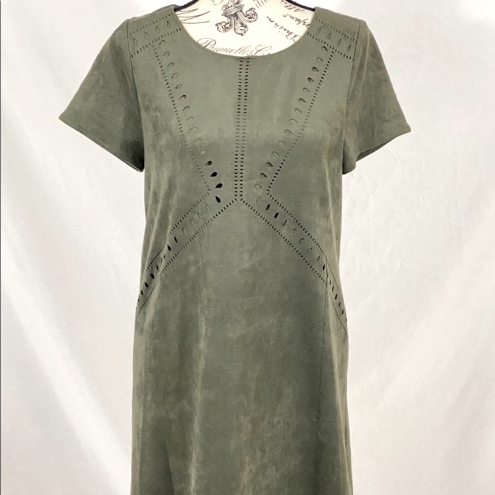 Lord & Taylor DESIGNLAB faux suede cut-out dress